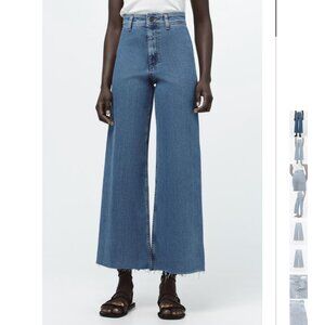NWT ZARA ZW COLLECTION HIGH WAIST MARINE STRAIGHT JEANS LIGHT BLUE